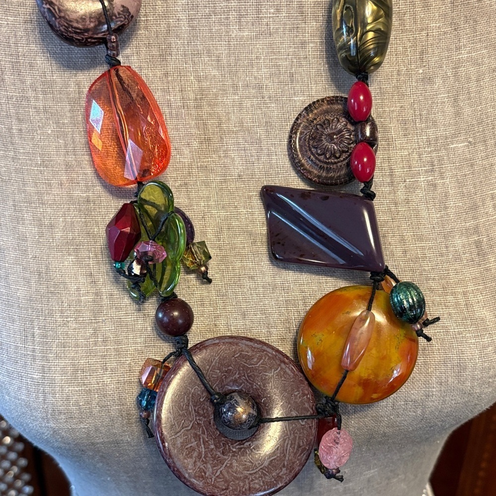 Vintage Teresa Goodall Multicolor Beaded Necklace - Picture 5 of 8